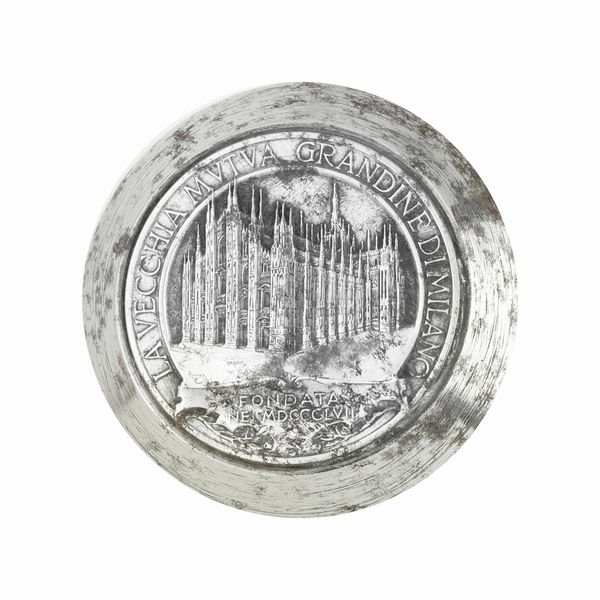 P La Vecchia Mutua Grandine Di Milano Fondata Nel MCDCCIVII 36 32 mm  - Asta Conii e Punzoni della Storica Fabbrica di Medaglie Lorioli (1919-1950) - Associazione Nazionale - Case d'Asta italiane