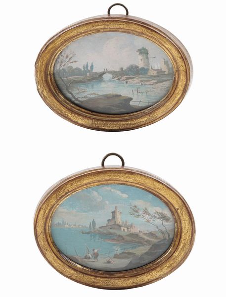 Marco Ricci : Paesaggi con figure  - Asta Dipinti Antichi - Associazione Nazionale - Case d'Asta italiane