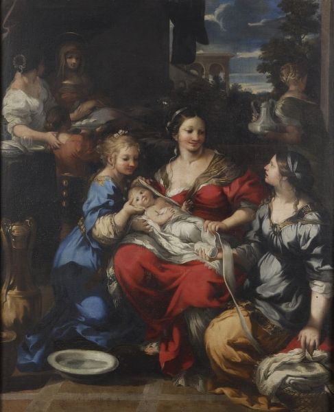 Pietro Berrettini detto Pietro da Cortona : La nascita della Vergine  - Asta Dipinti Antichi - Associazione Nazionale - Case d'Asta italiane