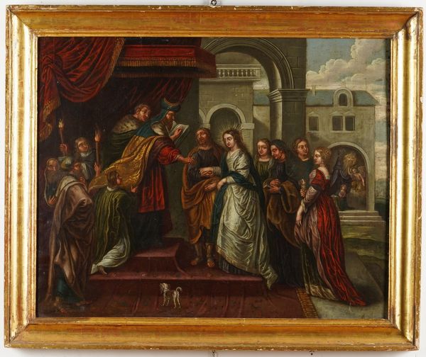 Scuola fiamminga del XVII secolo Sposalizio della Vergine  - Asta Dipinti Antichi - Associazione Nazionale - Case d'Asta italiane
