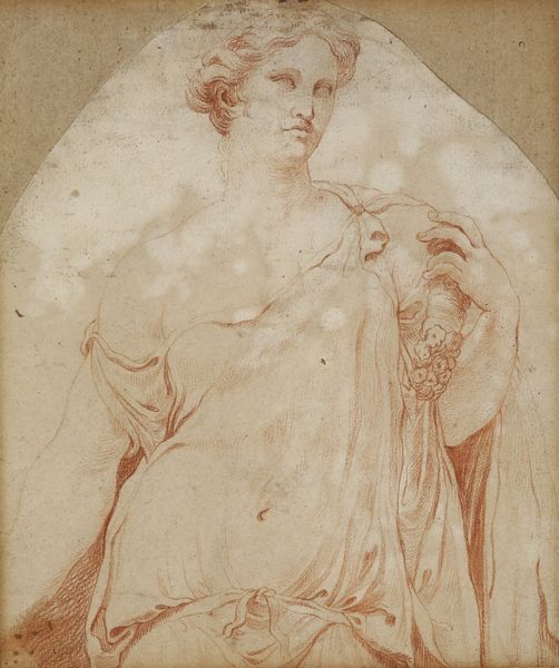 Scuola del XVII secolo Studio di figura panneggiata con cornucopia  - Asta Dipinti Antichi - Associazione Nazionale - Case d'Asta italiane