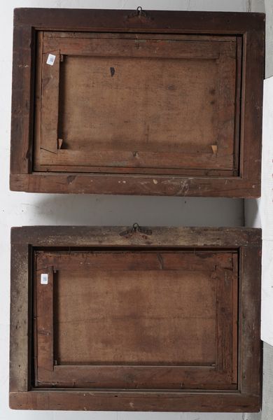 Scuola della seconda met del XVII secolo Paesaggi con figure  - Asta Dipinti Antichi - Associazione Nazionale - Case d'Asta italiane