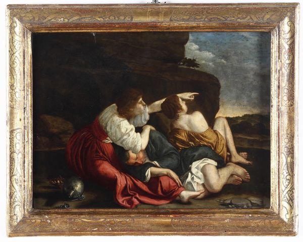 Orazio Gentileschi : Loth e le figlie  - Asta Dipinti Antichi - Associazione Nazionale - Case d'Asta italiane