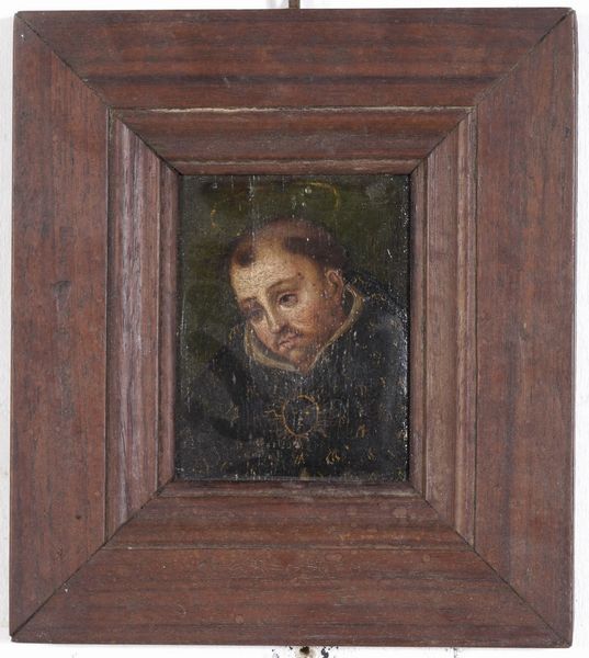 Scuola del XVII secolo Ritratto di san Nicola da Tolentino  - Asta Dipinti Antichi - Associazione Nazionale - Case d'Asta italiane