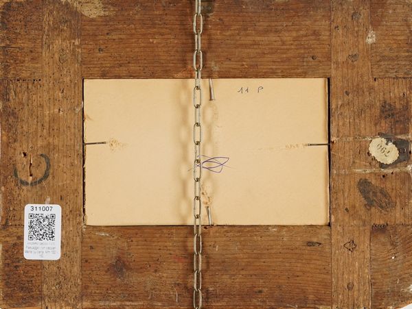 Anonimo del XVIII secolo Paesaggio con casolari  - Asta Dipinti Antichi - Associazione Nazionale - Case d'Asta italiane