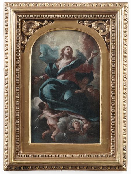Scuola del XVIII secolo Vergine in gloria  - Asta Dipinti Antichi - Associazione Nazionale - Case d'Asta italiane