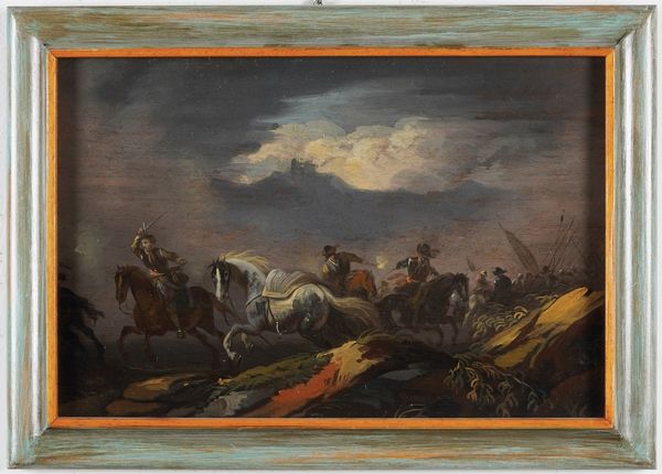 Jaques Courtois detto il Borgognone : Scontro di cavalleria  - Asta Dipinti Antichi - Associazione Nazionale - Case d'Asta italiane