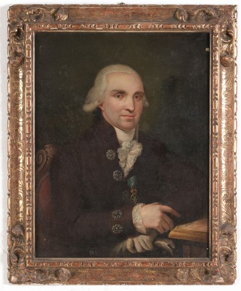 Scuola del XVIII secolo Ritratto di gentiluomo nello studio  - Asta Dipinti Antichi - Associazione Nazionale - Case d'Asta italiane