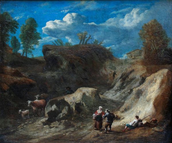 Cornelis Huysmans : Paesaggio con pastori e armenti  - Asta Dipinti Antichi - Associazione Nazionale - Case d'Asta italiane