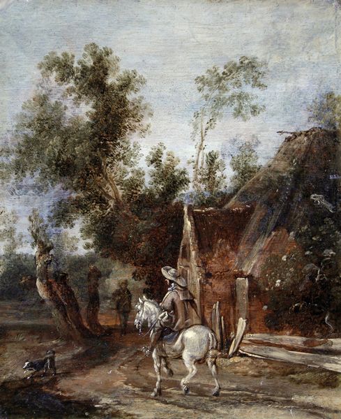 Anthony Jansz Van der Croos : Paesaggio con uomo a cavallo  - Asta Dipinti Antichi - Associazione Nazionale - Case d'Asta italiane