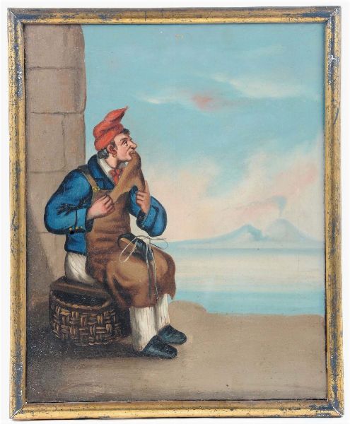 Scuola del XIX secolo Scene napoletane  - Asta Dipinti Antichi - Associazione Nazionale - Case d'Asta italiane