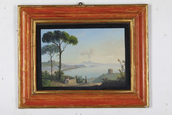 Scuola del XIX secolo Vedute di citt del sud Italia  - Asta Dipinti Antichi - Associazione Nazionale - Case d'Asta italiane