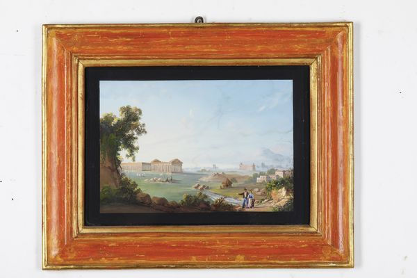 Scuola del XIX secolo Vedute di citt del sud Italia  - Asta Dipinti Antichi - Associazione Nazionale - Case d'Asta italiane