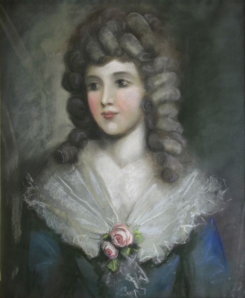 Scuola del XIX secolo Ritratto di fanciulla con spilla fiorita  - Asta Dipinti Antichi - Associazione Nazionale - Case d'Asta italiane