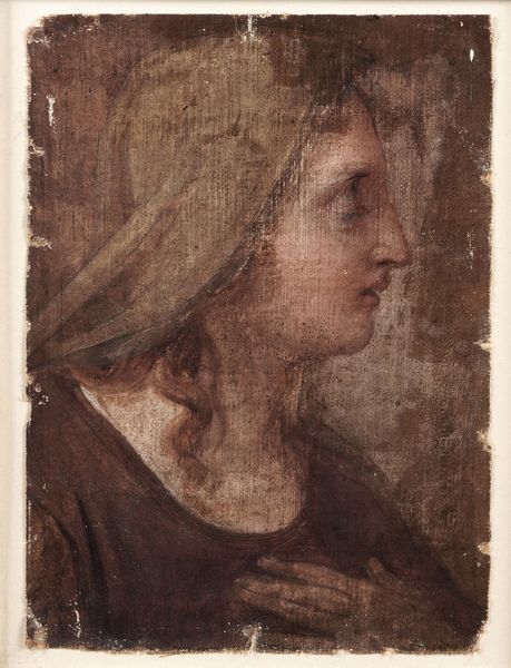 Scuola neoclassica del XIX secolo Ritratto di giovane donna di profilo  - Asta Dipinti Antichi - Associazione Nazionale - Case d'Asta italiane