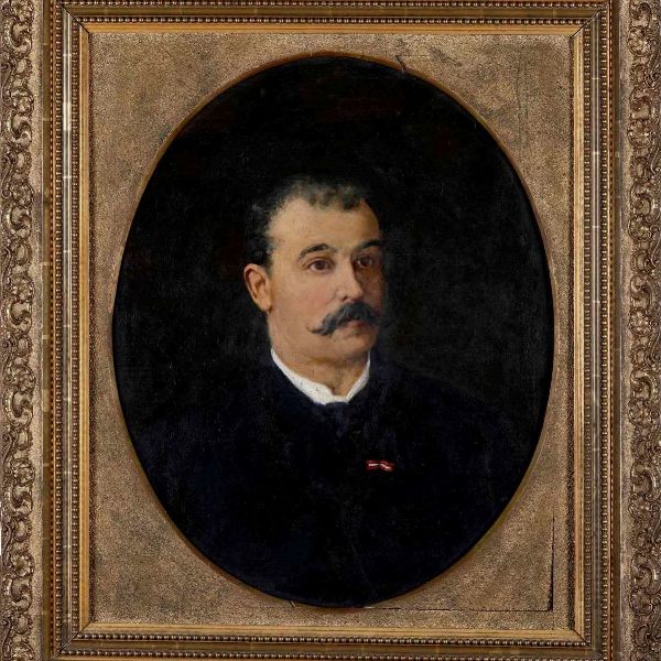 Scuola del XIX secolo Ritratto virile  - Asta Dipinti Antichi - Associazione Nazionale - Case d'Asta italiane