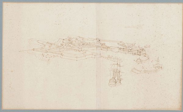 Scuola del XVIII ecolo Veduta aerea di porto  - Asta Dipinti Antichi - Associazione Nazionale - Case d'Asta italiane