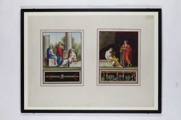 Michelangelo Maestri : Dionisio e Arianna, Scena mitologica, Le tre grazie, Scena di compianto  - Asta Dipinti Antichi - Associazione Nazionale - Case d'Asta italiane