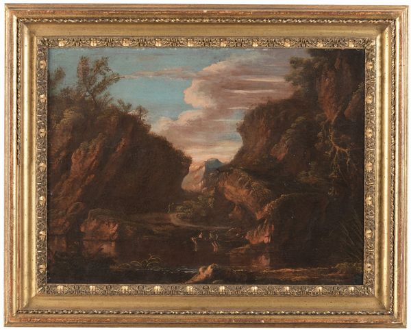 Scuola del XVIII secolo Paesaggi con figure  - Asta Dipinti Antichi - Associazione Nazionale - Case d'Asta italiane