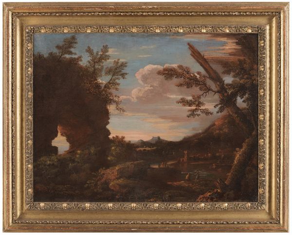 Scuola del XVIII secolo Paesaggi con figure  - Asta Dipinti Antichi - Associazione Nazionale - Case d'Asta italiane