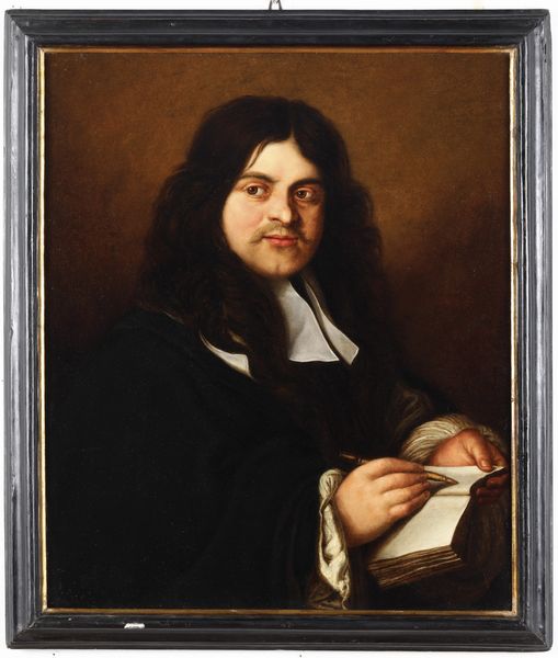 Scuola lombarda del XVII secolo Ritratto di scrittore  - Asta Dipinti Antichi - Associazione Nazionale - Case d'Asta italiane