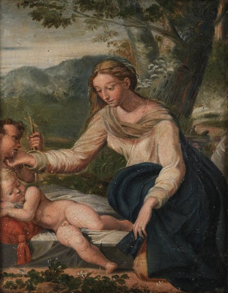 Girolamo Francesco Mazzola detto il Parmigianino : Madonna con Bambino e san Giovannino  - Asta Dipinti Antichi - Associazione Nazionale - Case d'Asta italiane