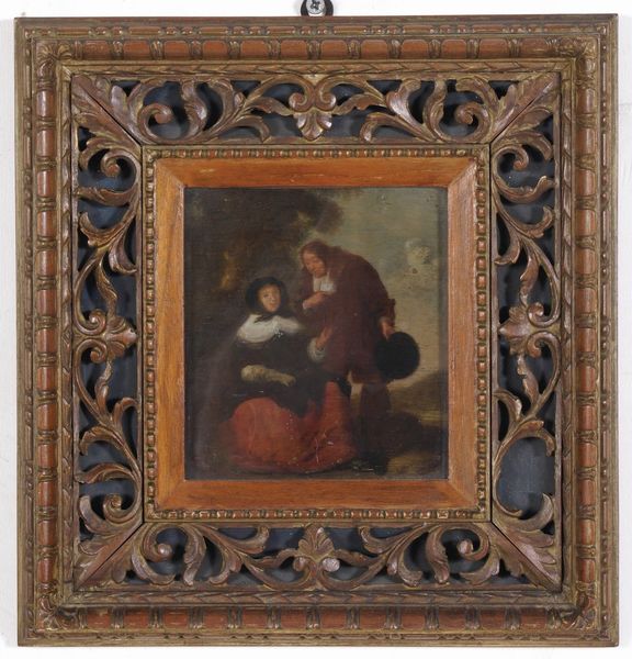 Scuola fiamminga del XVIII secolo Scena galante  - Asta Dipinti Antichi - Associazione Nazionale - Case d'Asta italiane