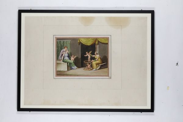 Michelangelo Maestri : La Mercantessa di Amori, Scena dellinfanzia di Eracle, Personificazione  - Asta Dipinti Antichi - Associazione Nazionale - Case d'Asta italiane