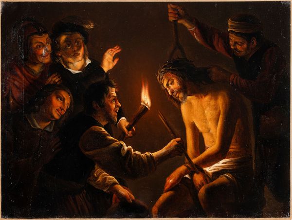 Van Honthorst Gerrit detto Gherardo delle Notti : Cristo deriso  - Asta Dipinti Antichi - Associazione Nazionale - Case d'Asta italiane