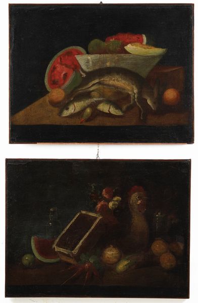Scuola del XVIII secolo Nature morte con frutti e cacciagione  - Asta Dipinti Antichi - Associazione Nazionale - Case d'Asta italiane
