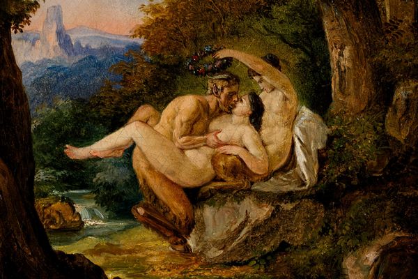 Natale Schiavoni : Ninfe e satiro  - Asta Dipinti Antichi - Associazione Nazionale - Case d'Asta italiane