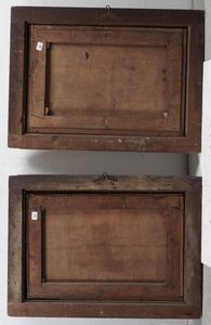 Scuola della seconda met del XVII secolo Paesaggi con figure  - Asta Dipinti Antichi - Associazione Nazionale - Case d'Asta italiane