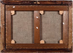 Scuola del XVIII secolo Veduta con veliero e architetture  - Asta Dipinti Antichi - Associazione Nazionale - Case d'Asta italiane