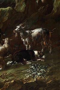 Philipp Peter Roos detto Rosa Da Tivoli : Paesaggio con pastori e armenti  - Asta Dipinti Antichi - Associazione Nazionale - Case d'Asta italiane