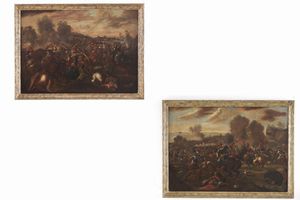 Jaques Courtois detto il Borgognone - Scene di battaglia tra cristiani e turchi