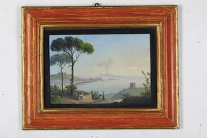 Scuola del XIX secolo Vedute di citt del sud Italia  - Asta Dipinti Antichi - Associazione Nazionale - Case d'Asta italiane