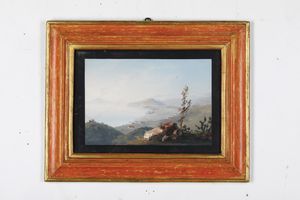 Scuola del XIX secolo Vedute di citt del sud Italia  - Asta Dipinti Antichi - Associazione Nazionale - Case d'Asta italiane