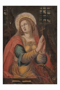 Scuola del XVII secolo Santa Margherita di Antiochia  - Asta Dipinti Antichi - Associazione Nazionale - Case d'Asta italiane