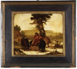 Scuola fiamminga del XVII secolo Scene di genere  - Asta Dipinti Antichi - Associazione Nazionale - Case d'Asta italiane