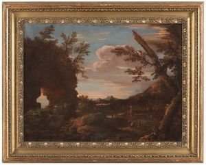 Scuola del XVIII secolo Paesaggi con figure  - Asta Dipinti Antichi - Associazione Nazionale - Case d'Asta italiane