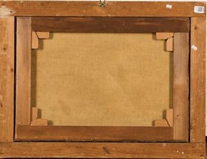 Scuola del XVIII secolo L'assalto alla diligenza<BR>Notturno con incendio  - Asta Dipinti Antichi - Associazione Nazionale - Case d'Asta italiane