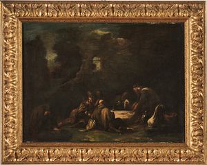 Alessandro Magnasco detto il Lissandrino - Paesaggio con frati