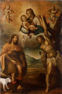 Guglielmo Caccia detto il Moncalvo - Madonna con Bambino, S. Rocco e S. Sebastiano