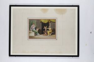 Michelangelo Maestri : La Mercantessa di Amori, Scena dellinfanzia di Eracle, Personificazione  - Asta Dipinti Antichi - Associazione Nazionale - Case d'Asta italiane