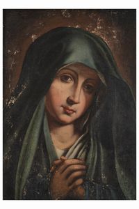 Giovan Battista Salvi detto il Sassoferrato : Madonna orante  - Asta Dipinti Antichi - Associazione Nazionale - Case d'Asta italiane