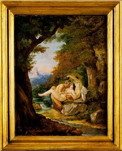 Natale Schiavoni : Ninfe e satiro  - Asta Dipinti Antichi - Associazione Nazionale - Case d'Asta italiane