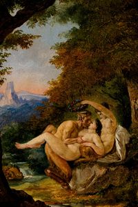 Natale Schiavoni : Ninfe e satiro  - Asta Dipinti Antichi - Associazione Nazionale - Case d'Asta italiane