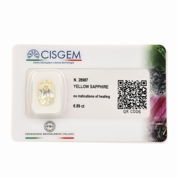 Zaffiro giallo di ct 6.89  - Asta Gioielli - Associazione Nazionale - Case d'Asta italiane