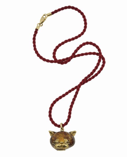 Pendente gatto con smalti policromi  - Asta Gioielli - Associazione Nazionale - Case d'Asta italiane