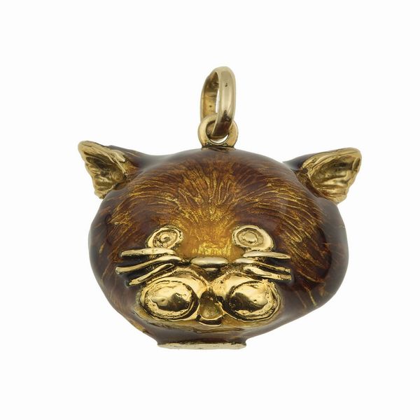 Pendente gatto con smalti policromi  - Asta Gioielli - Associazione Nazionale - Case d'Asta italiane